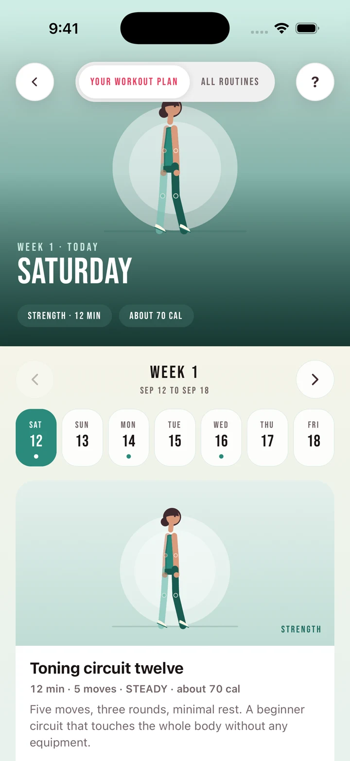 Alure Movement with a personalized weekly workout plan
